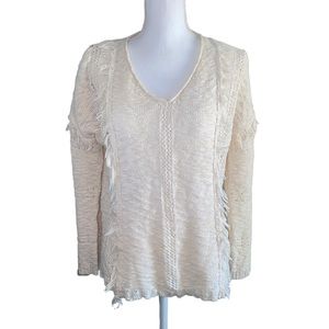 Lucky Brand Ivory V-Neck Sweater